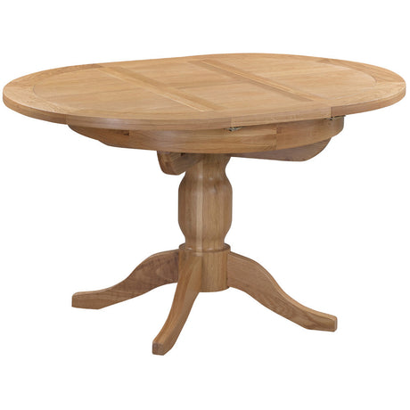 Solid Oak Dining Table with Extension Leaf