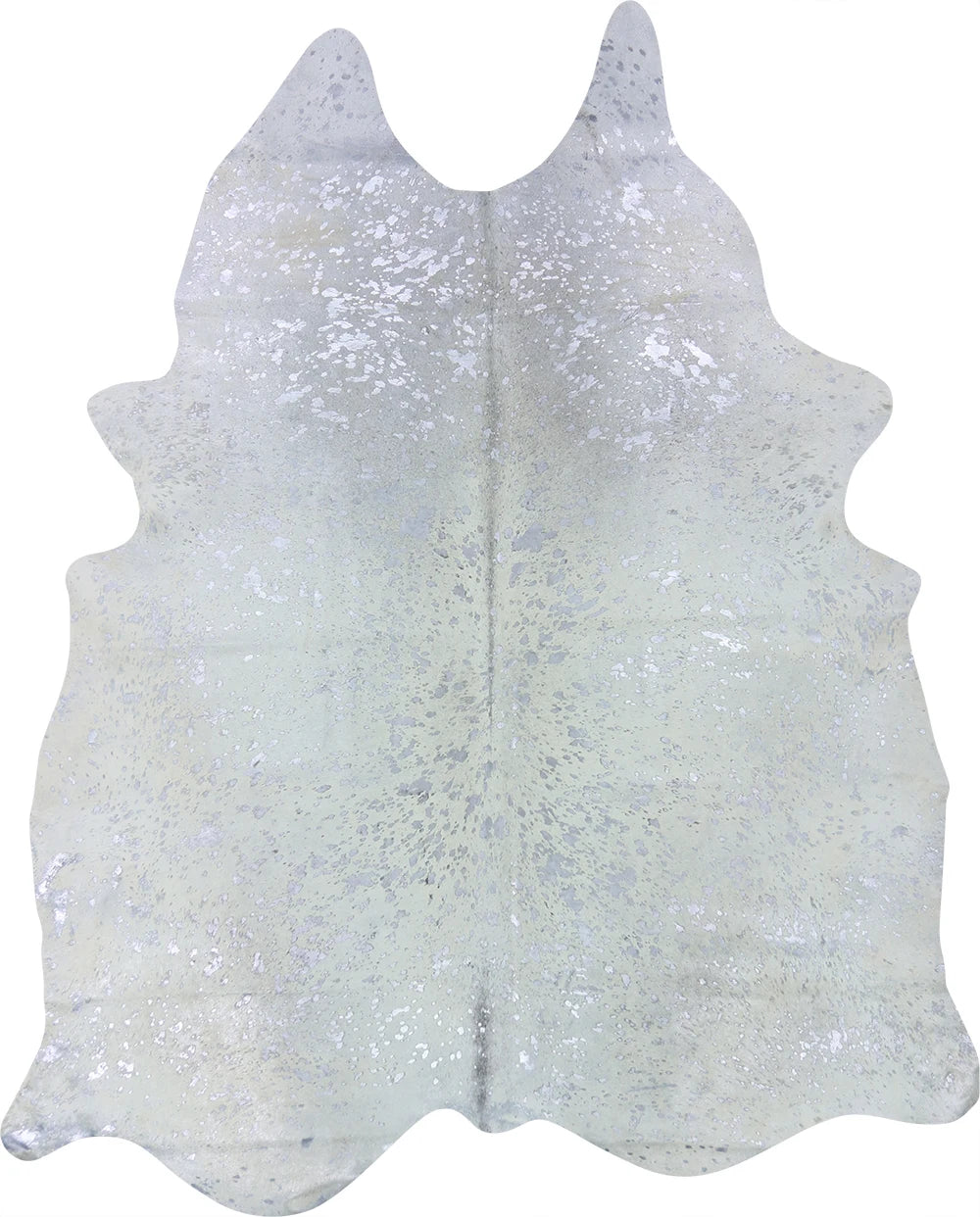 COWHIDE METALLIC SILVER ON OFF WHITE 3-5M - 234cm 195cm