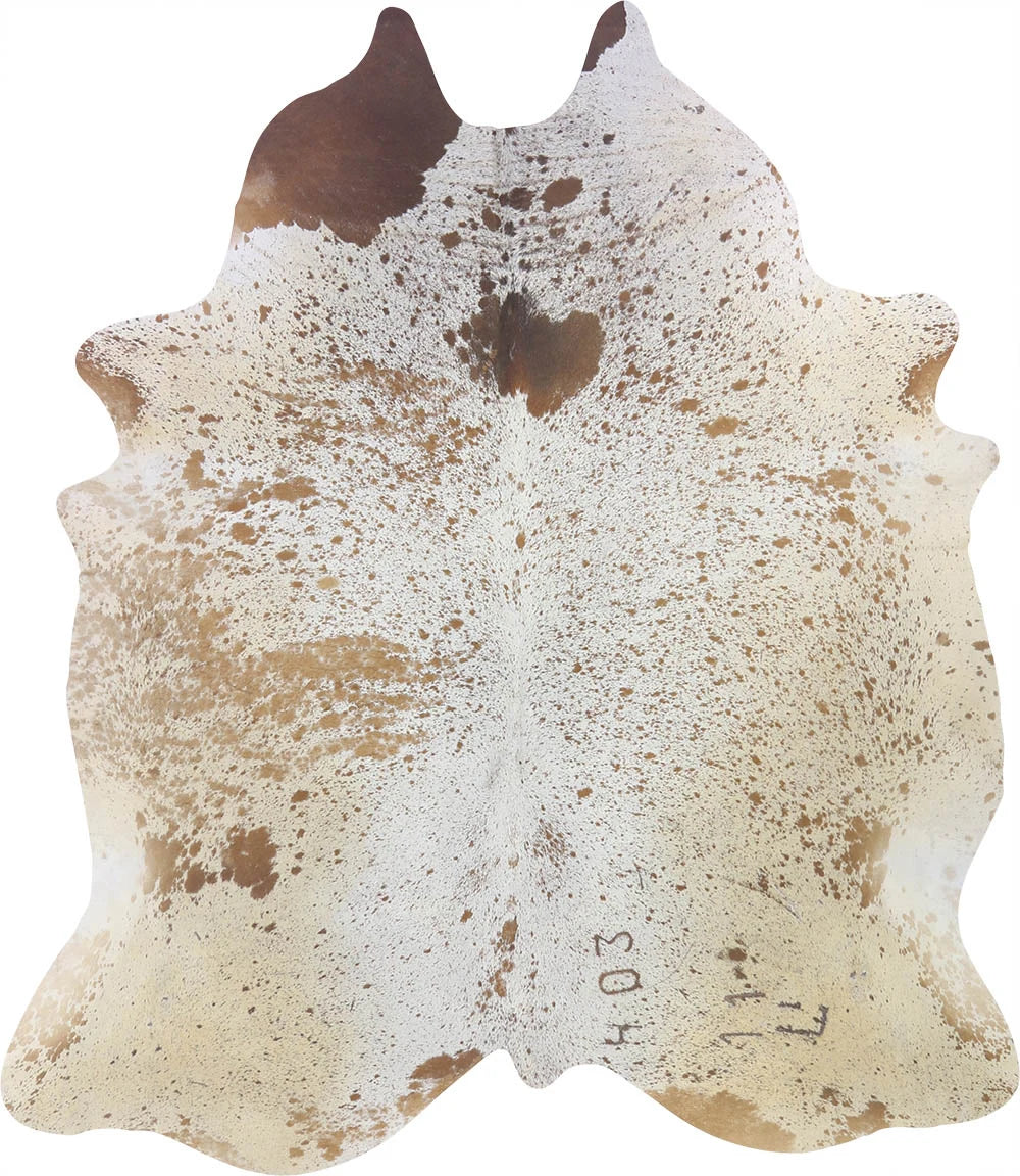 COWHIDE LARGE BROWN & WHITE SPECKLED 3.5-3.99M - 235cm 207cm