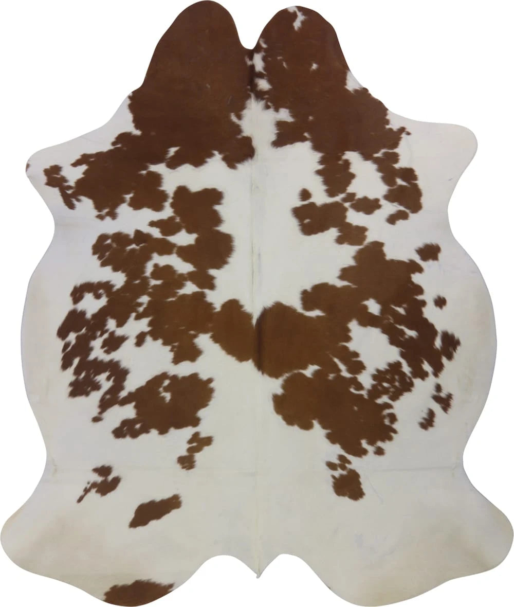 COWHIDE MEDIUM BROWN & WHITE SPECIAL 2.5-3.4M - 217cm 185cm
