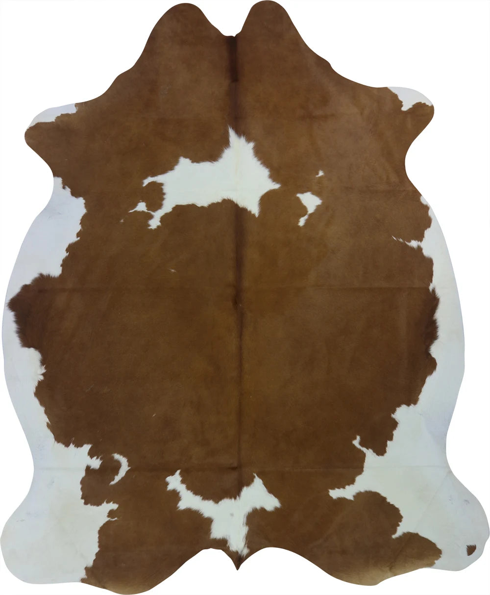 COWHIDE LARGE BROWN & WHITE SPECIAL 3.5-3.9M - 241cm 196cm