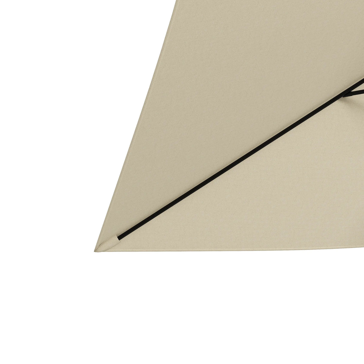 Outsunny 2 x 3(m) Garden Parasol Umbrella, Rectangular Outdoor Market Umbrella Sun Shade with Crank & Push Button Tilt, 6 Ribs, Aluminium Pole, Cream White