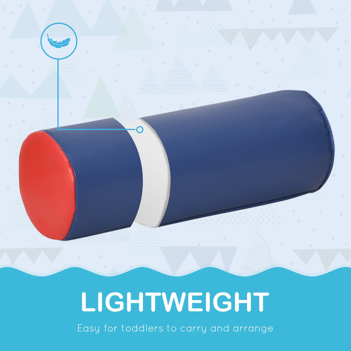 HOMCOM Soft Play Set, 7 Piece Foam Blocks, Toddler Climb and Crawl Activity Set for 1-3 Years, Soft Play Equipment for Building and Stacking, Educational Play, Red