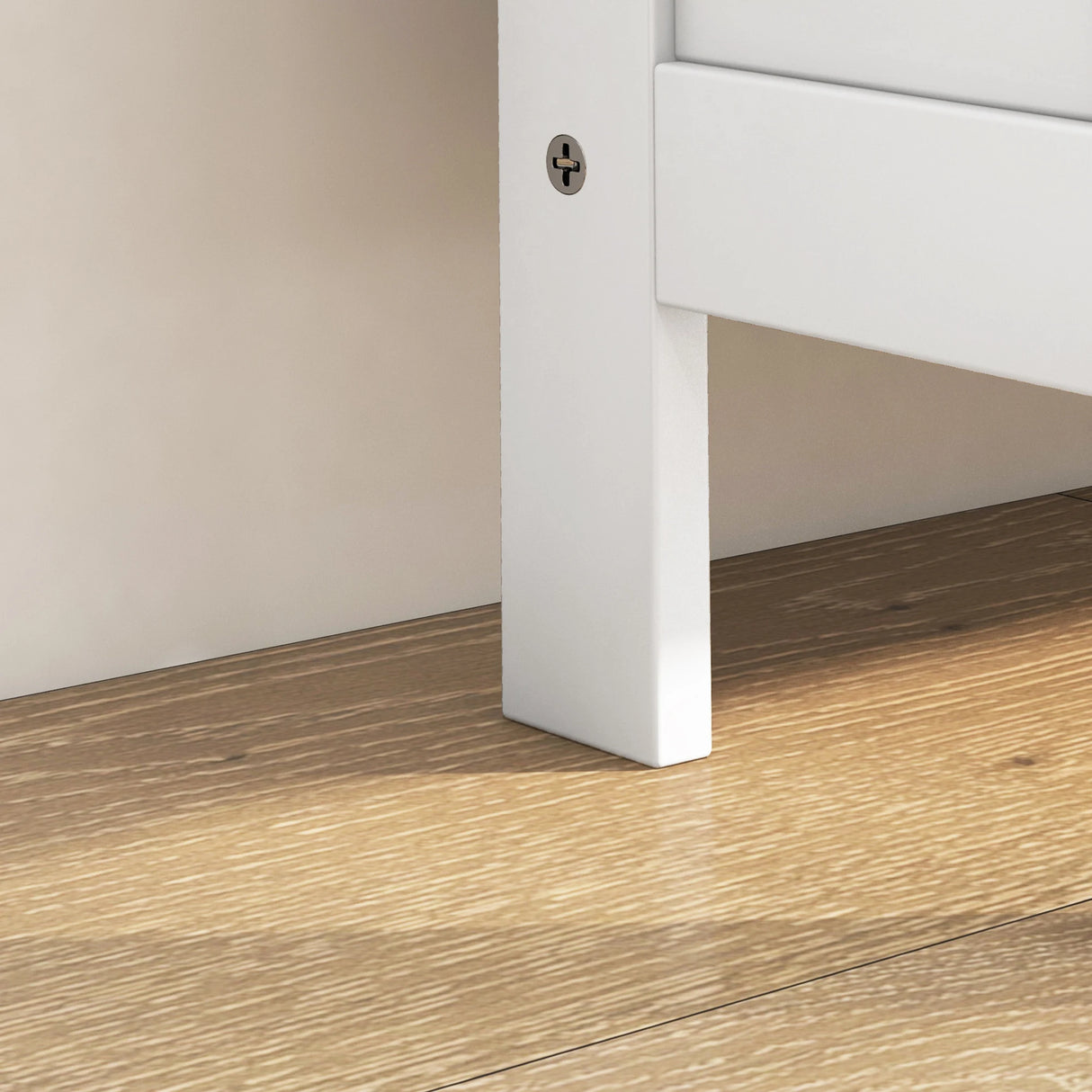 HOMCOM Narrow Shoe Cabinet with 3 Flip Drawers - White