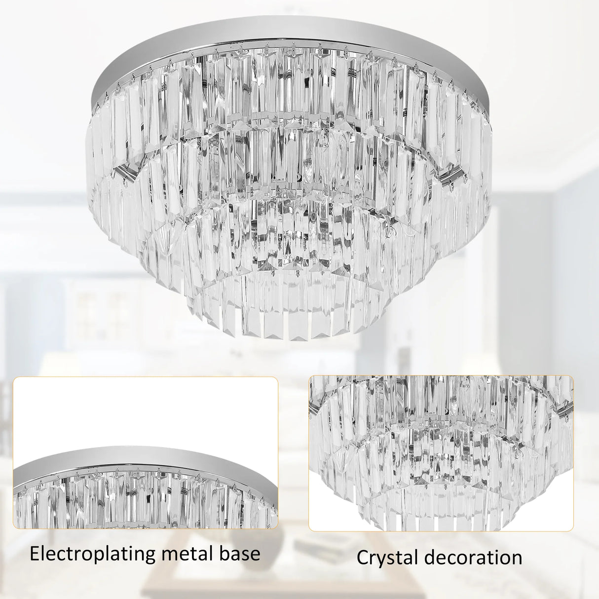HOMCOM 122 Crystallite Ceiling Chandelier
