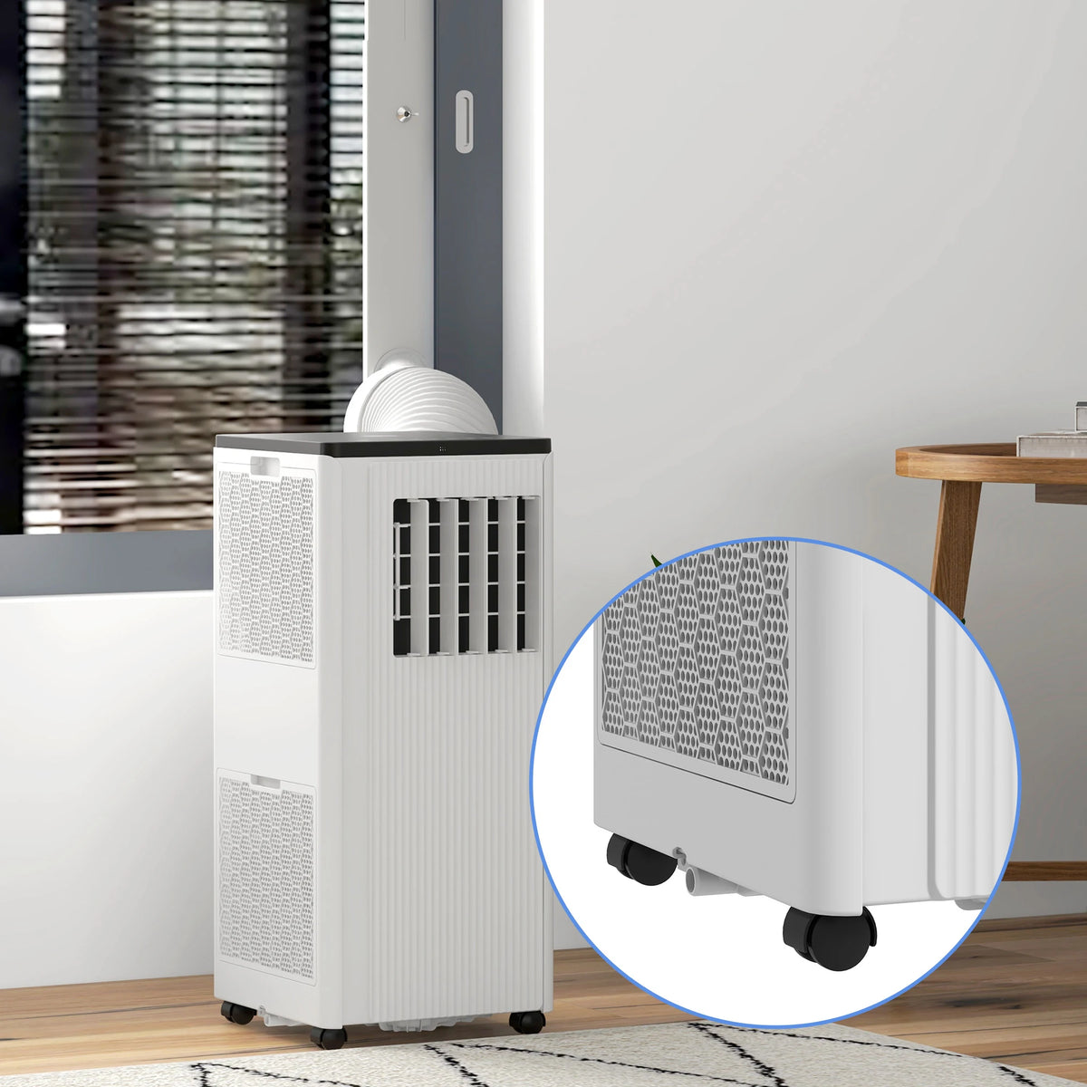 HOMCOM 7,000 BTU App-Controlled Mobile Air Conditioner, 15m2 Radius - White