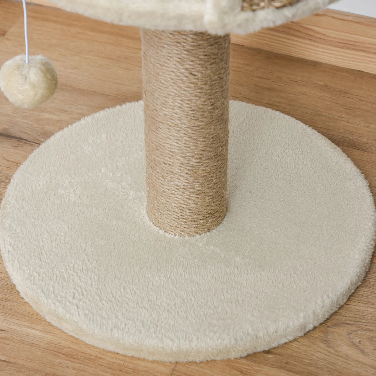 PawHut Cat Tree Cat Scratching Post for Indoor Cats Kitten Play Tower Activity Centre Climbing Stand with Dangling Ball Beige