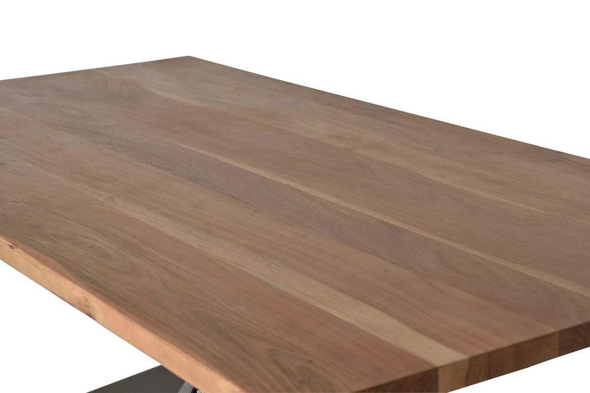 Giner and Colomer Dining Table In Solid Acacia Wood With Metal Base (180 cm Top)