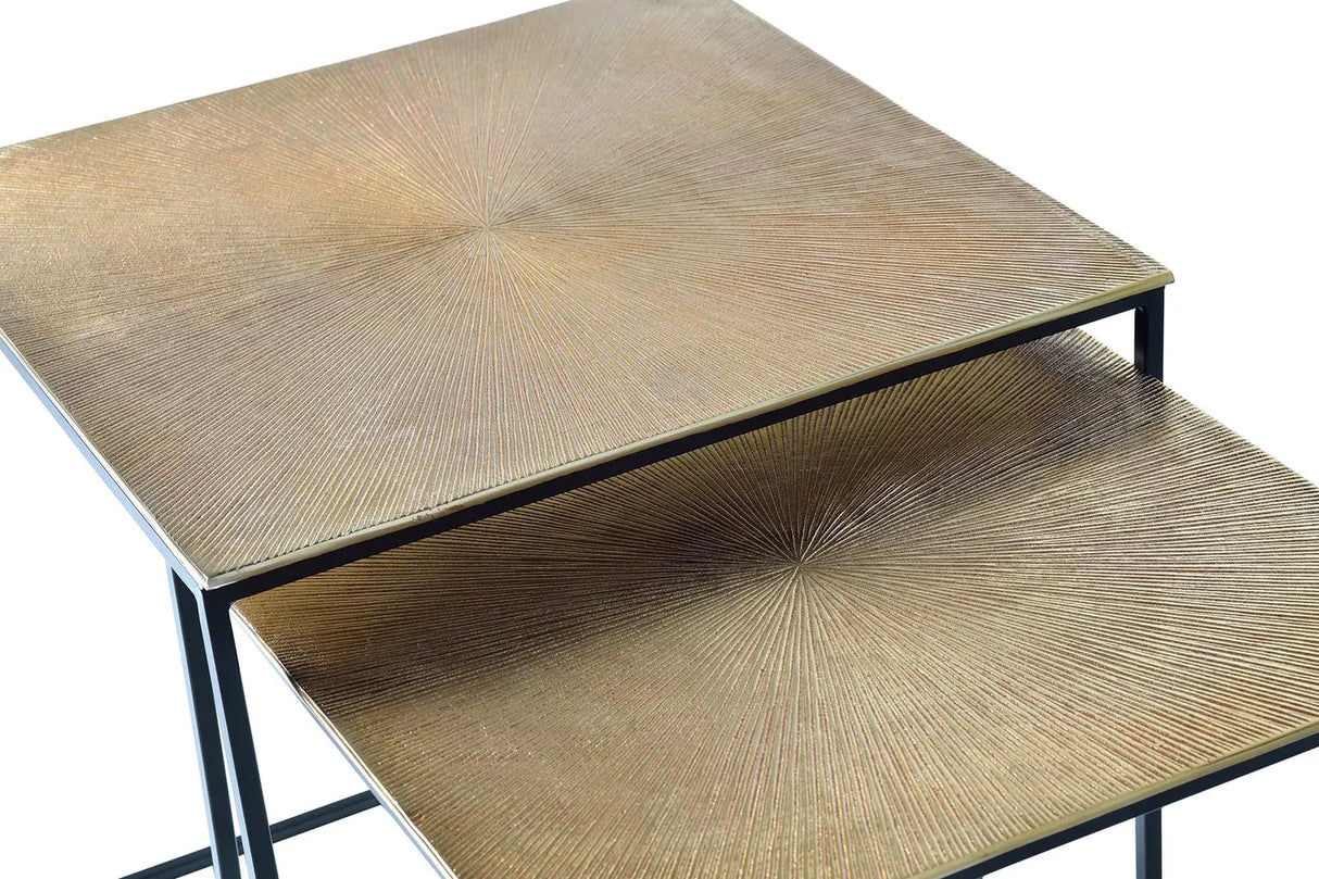 Giner and Colomer Set Of 2 Nesting Tables With Metal Base And Bronze Top (Alternate Sizes)