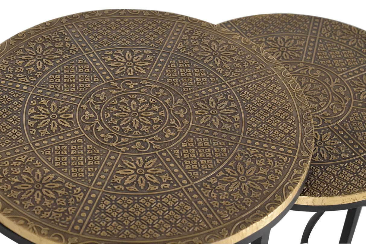 Giner and Colomer Set Of 3 Nesting Tables With Metal Base And Bronze Top