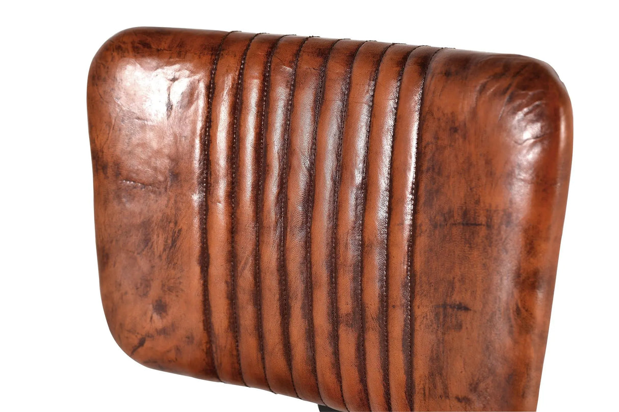 Giner and Colomer Set Of 2 Chairs Made Of Leather And Metal (Detailed Dimensions)