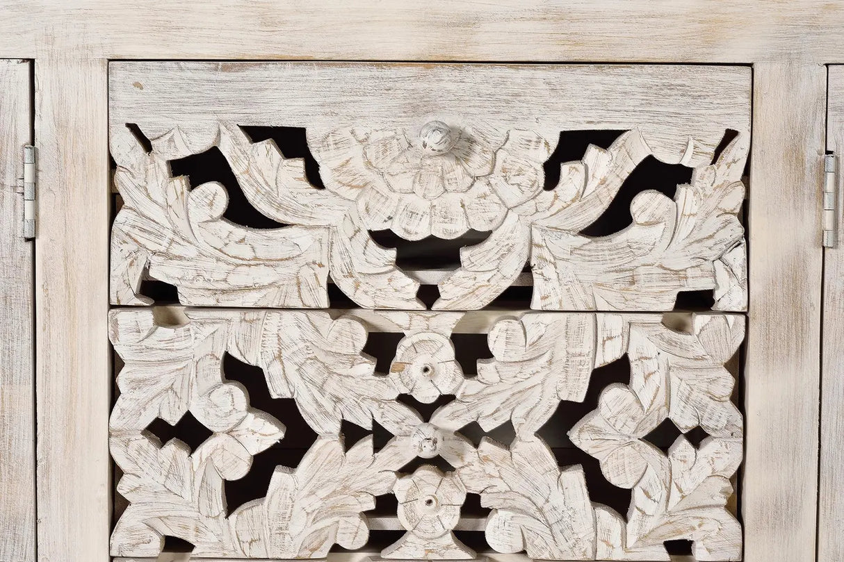 Giner and Colomer Sideboard With 4 Doors And 3 Drawers In Mango Wood With Handmade Details