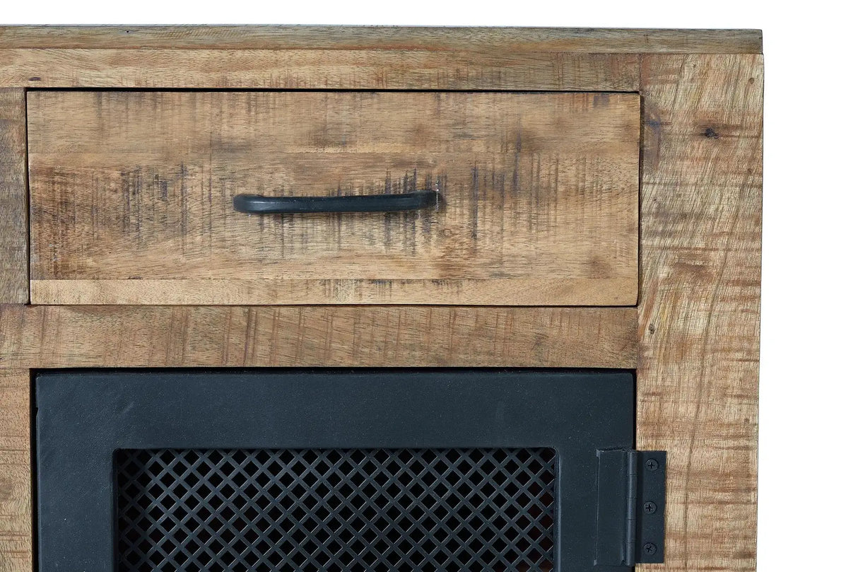 Giner and Colomer Industrial Style Sideboard In Mango Wood With Wheels