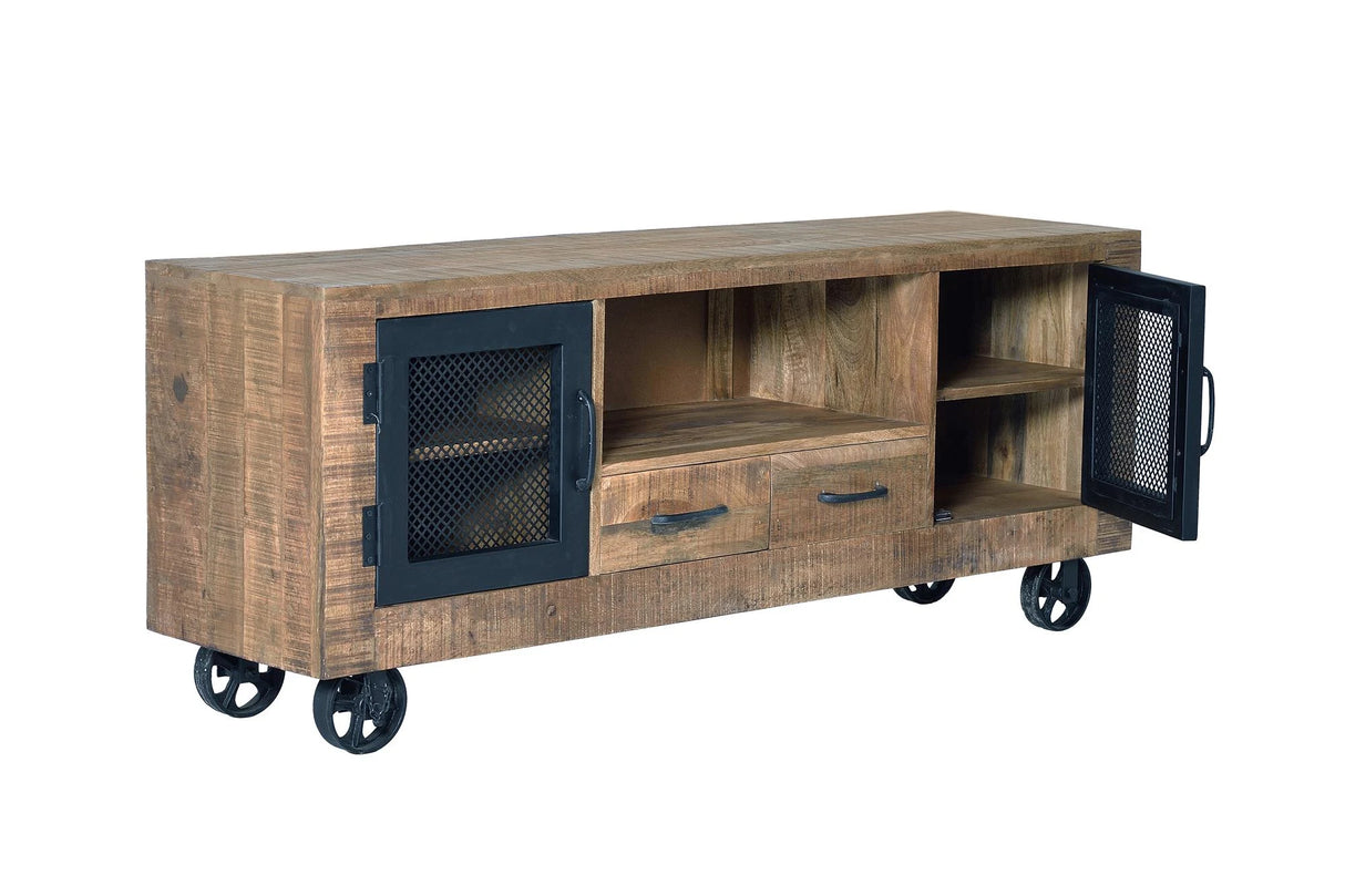 Giner and Colomer Industrial Style TV Furniture With Wooden Structure And Metal Doors