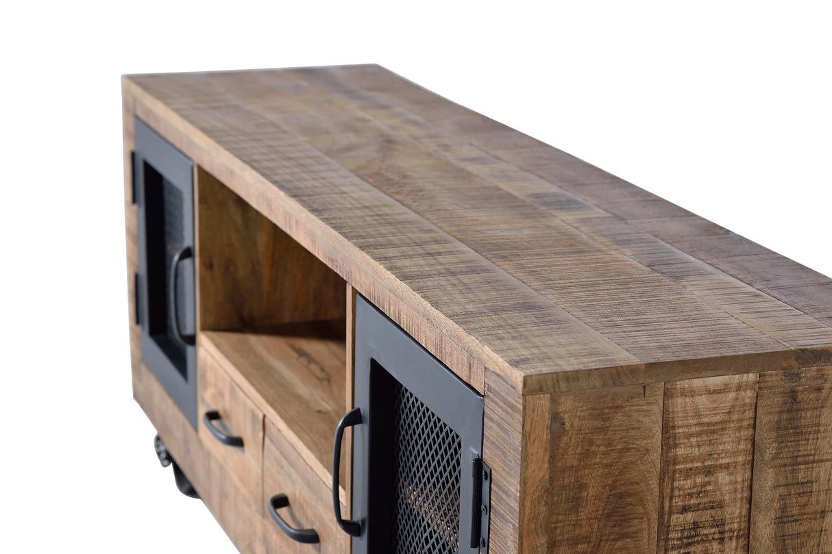 Giner and Colomer Industrial Style TV Furniture With Wooden Structure And Metal Doors