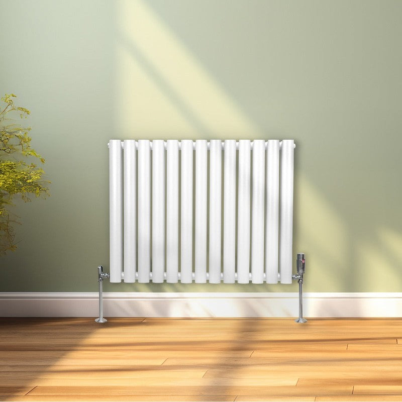 Oval Column Radiator & Valves - 600mm x 780mm White