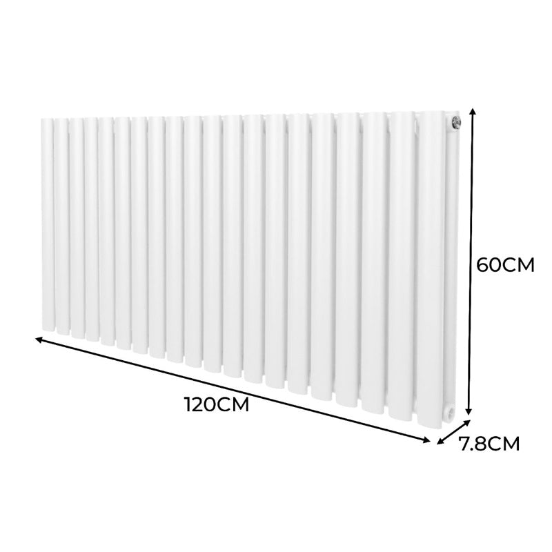 Oval Column Radiator & Valves - 600mm x 1200mm White