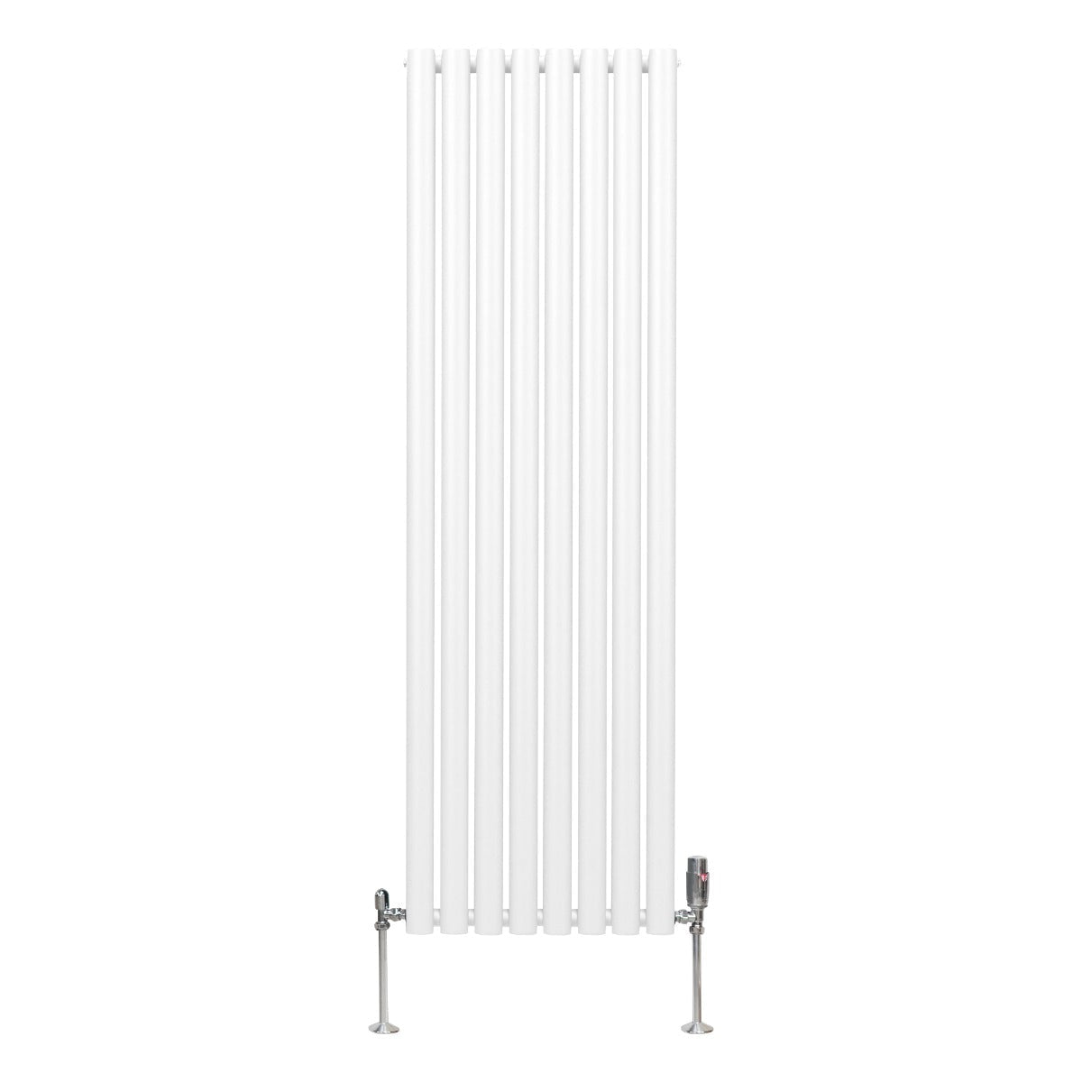 Oval Column Radiator & Valves - 1600mm x 480mm White
