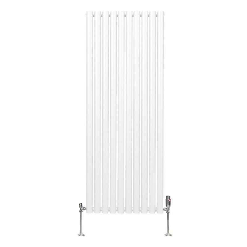Oval Column Radiator & Valves - 1600mm x 600mm White