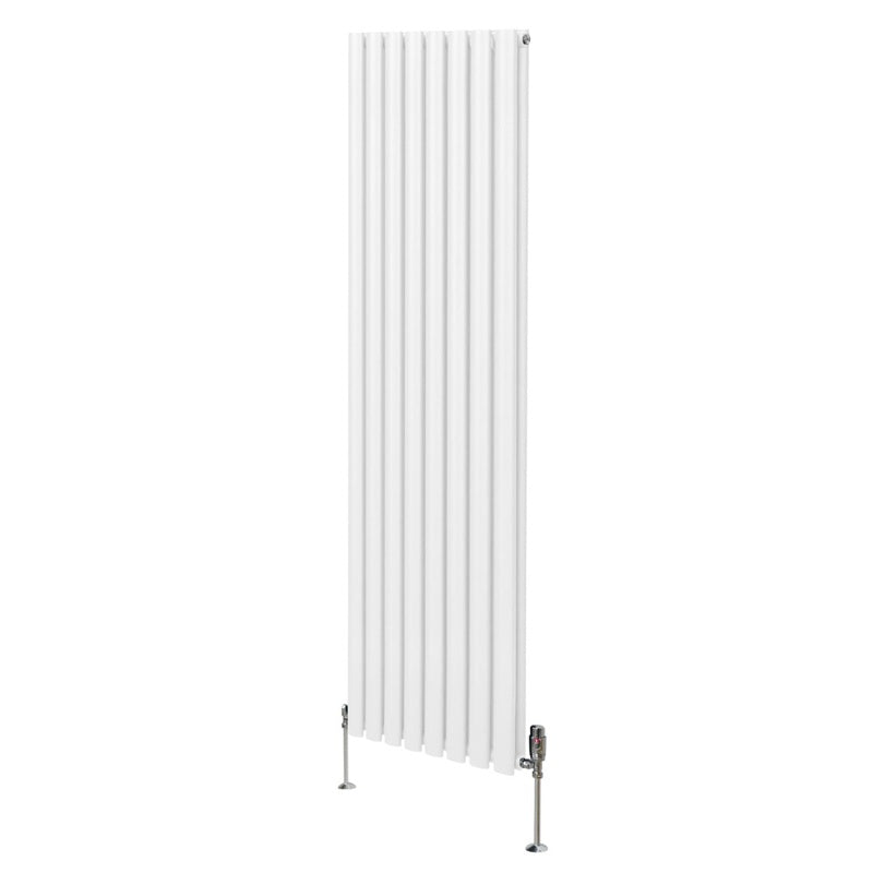 Oval Column Radiator & Valves - 1800mm x 480mm White