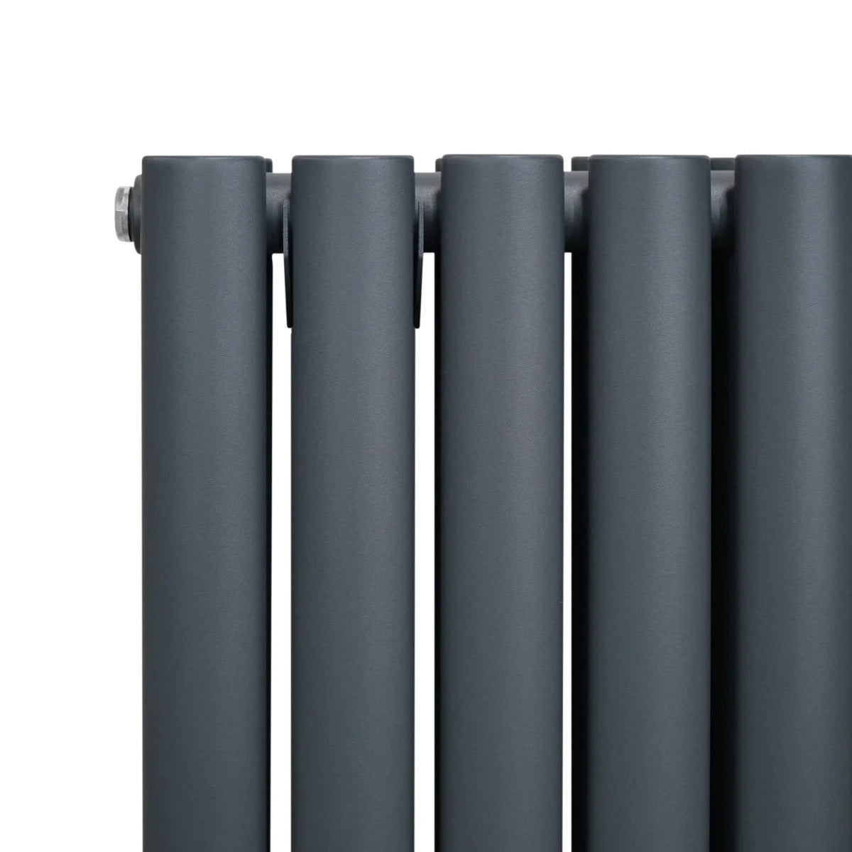 Oval Column Radiator & Valves - 1800mm x 600mm Anthracite Grey