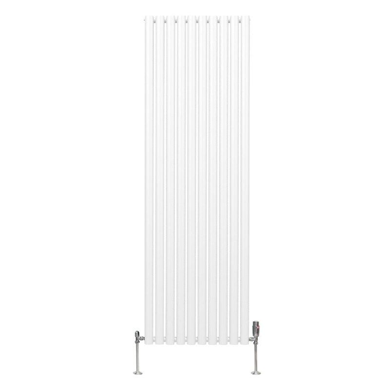 Oval Column Radiator & Valves - 1800mm x 600mm White