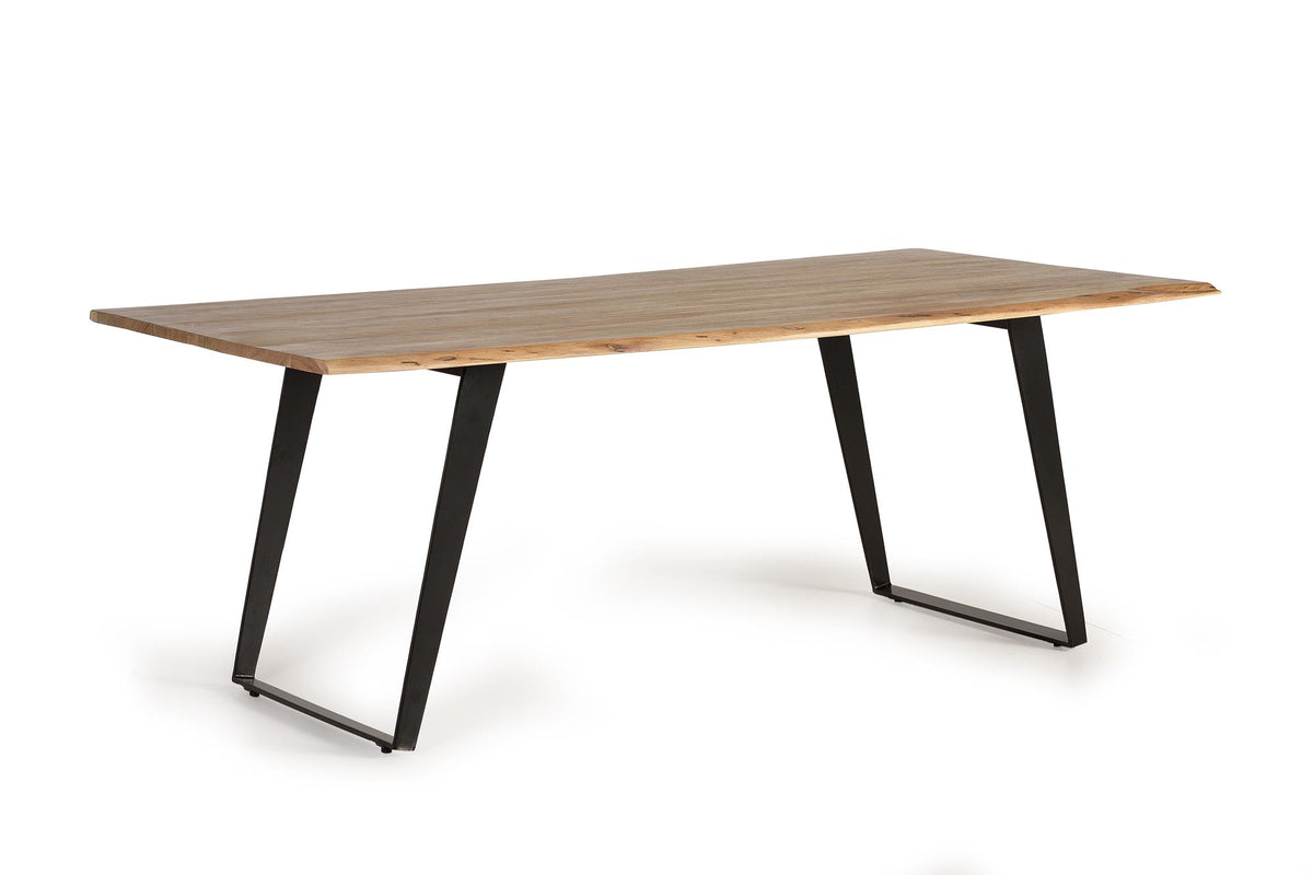 Giner and Colomer Dining Table In Acacia Wood With Metal Base (205 cm Top)