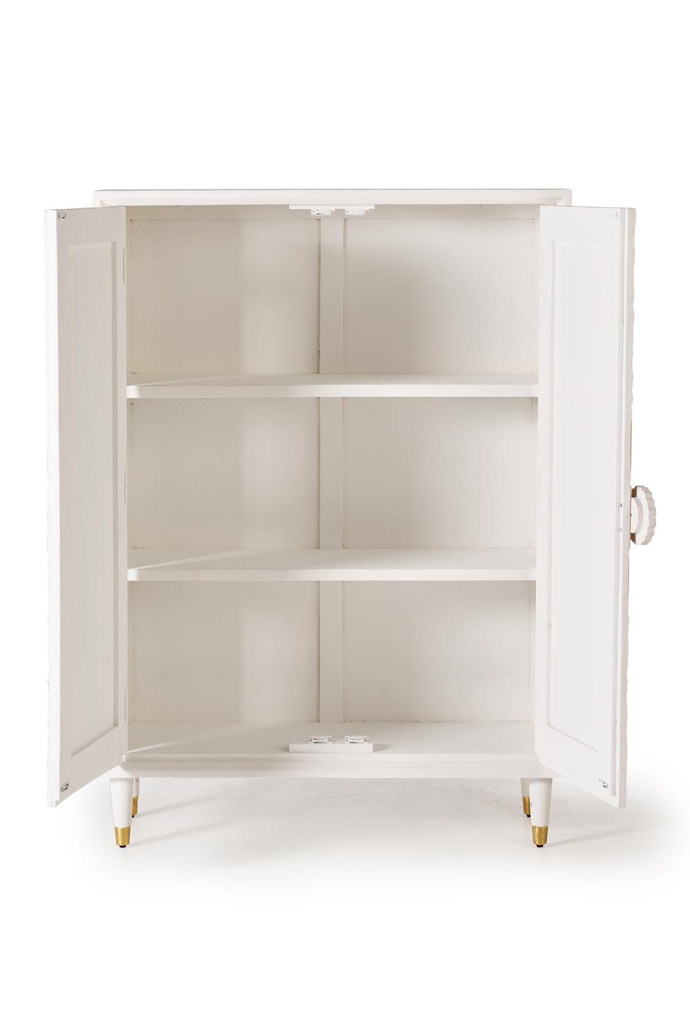 Giner and Colomer - 2-Door Mango Wood Cabinet With Hand-Carved Door Details