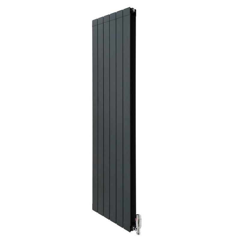 Aluminium Radiator & Valves 1800mm x 475mm Anthracite Grey