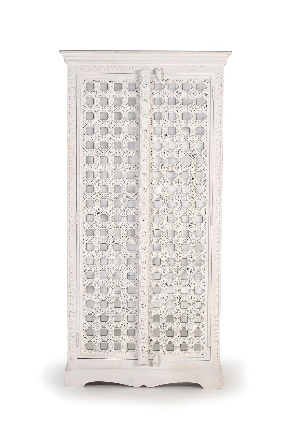 Giner and Colomer - 2-Door Mango Wood Cabinet With Glass Door Details