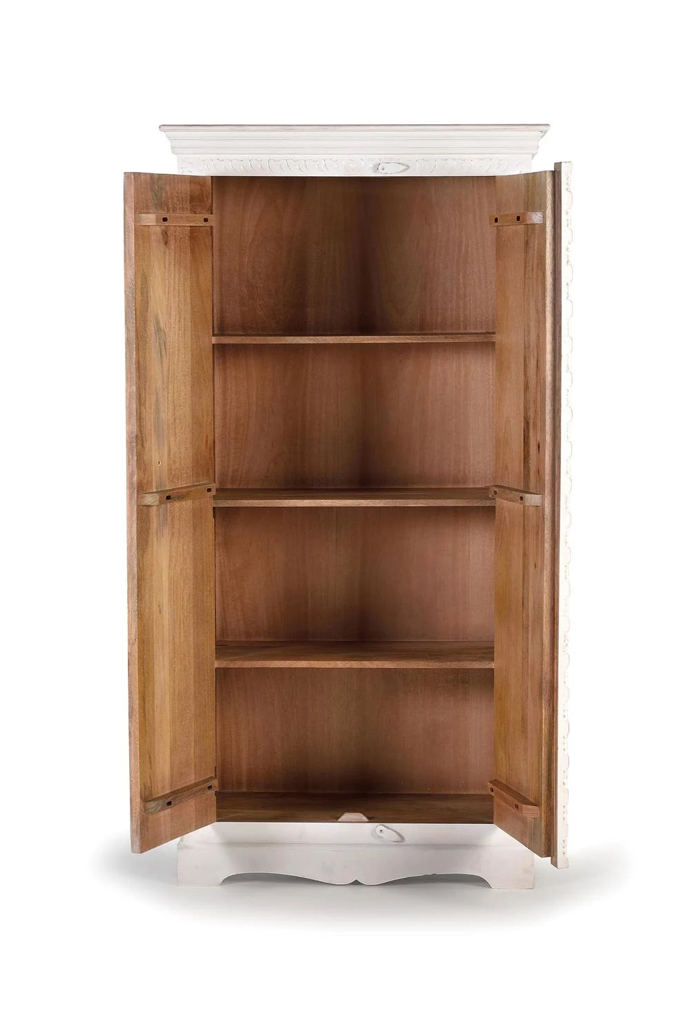 Giner and Colomer - 2-Door Mango Wood Cabinet With Glass Door Details