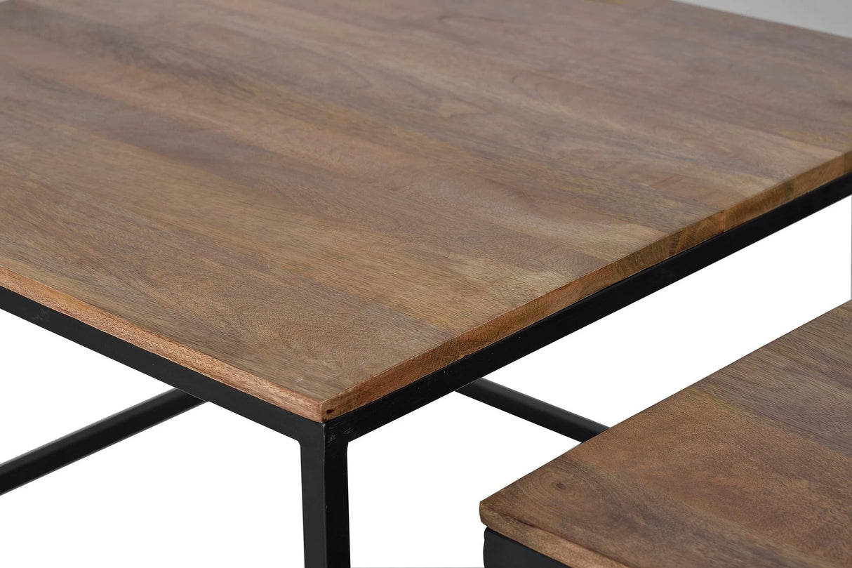 Giner and Colomer - Set Of 2 Mango Wood & Metal Coffee Tables