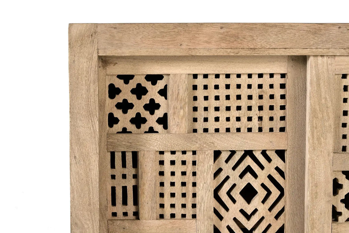 Giner and Colomer - Mango Wood Sideboard With 2 Sliding Doors & Metal Base