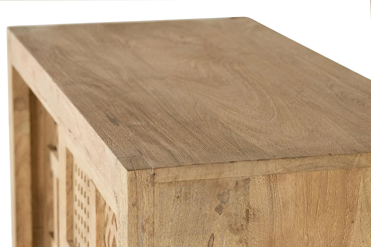 Giner and Colomer - Mango Wood Sideboard With 2 Sliding Doors & Metal Base