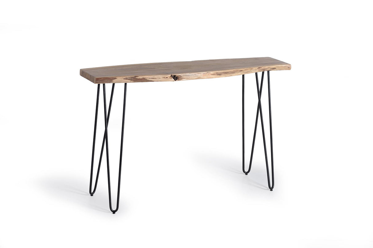 Giner and Colomer - Console With Acacia Wood Top & Metal Legs