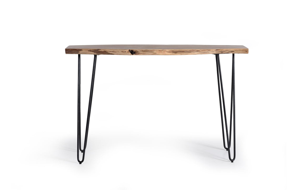 Giner and Colomer - Console With Acacia Wood Top & Metal Legs