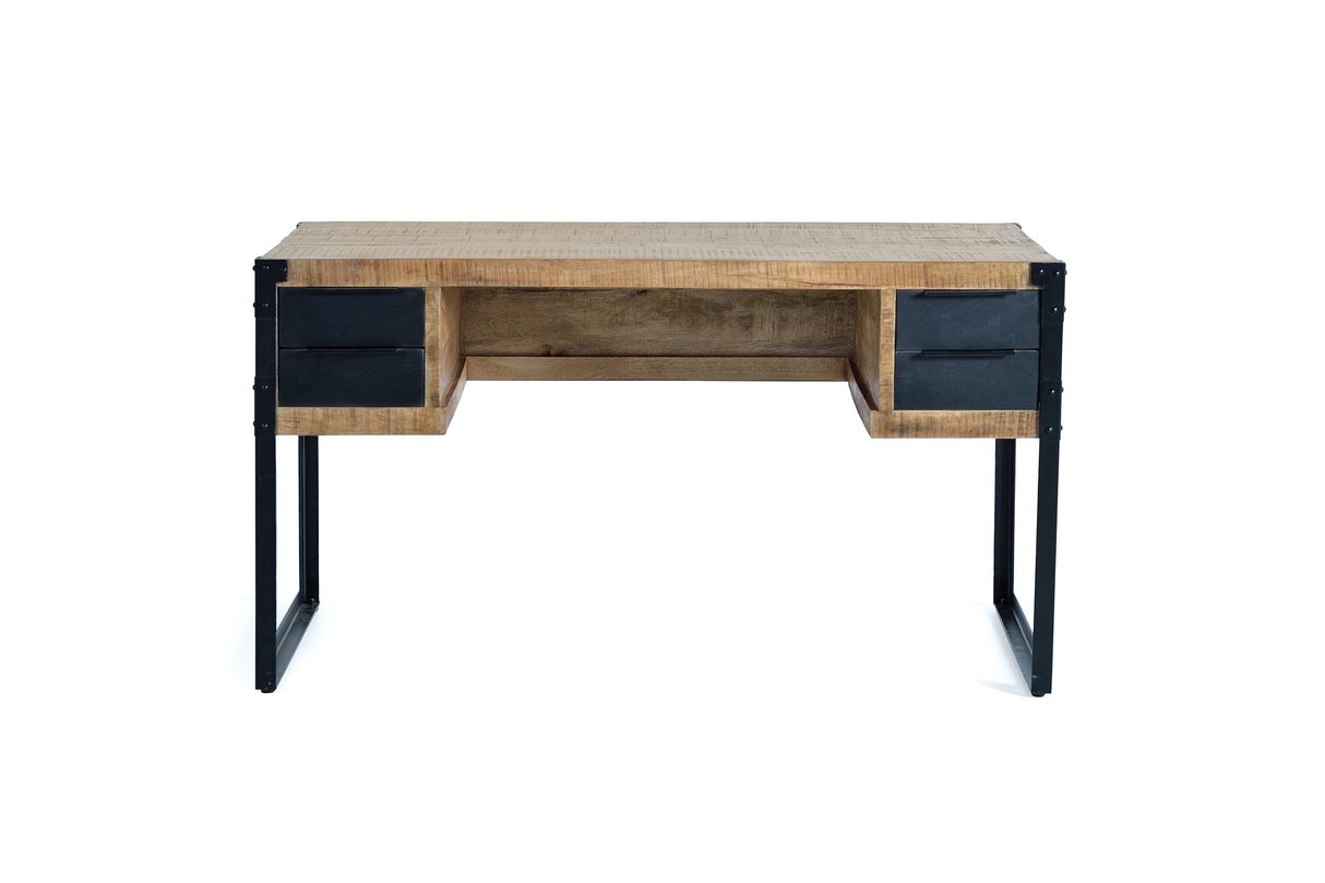 Giner and Colomer - Industrial 4-Drawer Mango Wood & Metal Desk