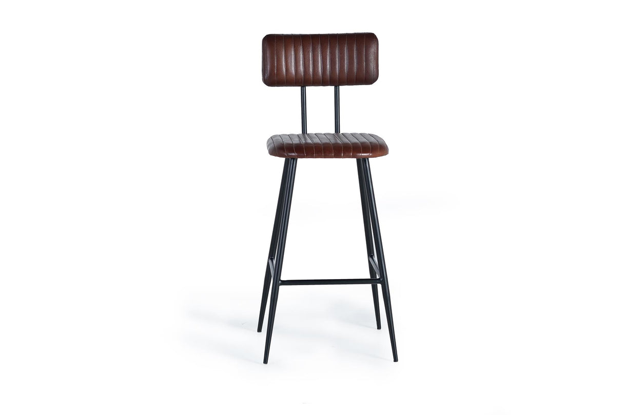 Giner and Colomer - Set Of 2 Leather & Metal Stools