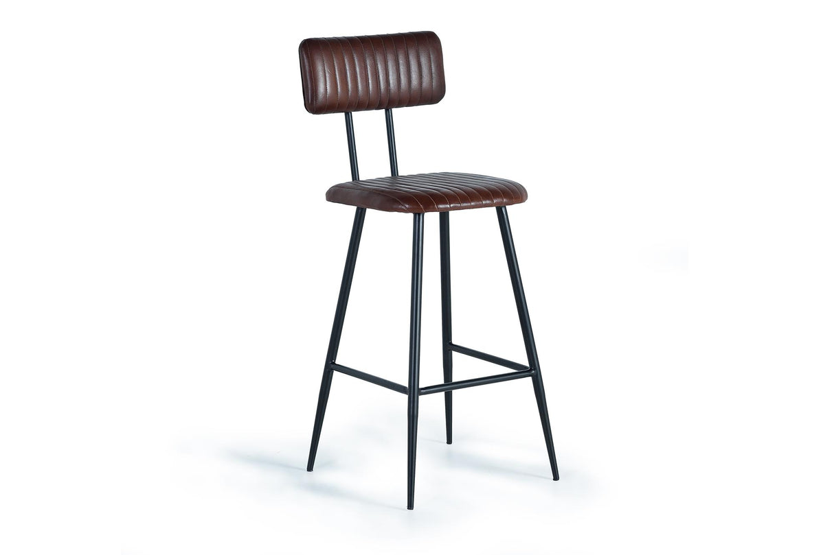 Giner and Colomer - Set Of 2 Leather & Metal Stools