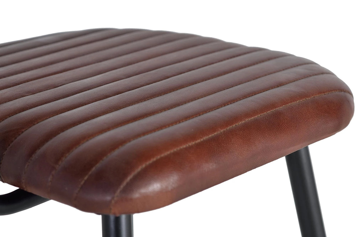 Giner and Colomer - Set Of 2 Leather & Metal Stools