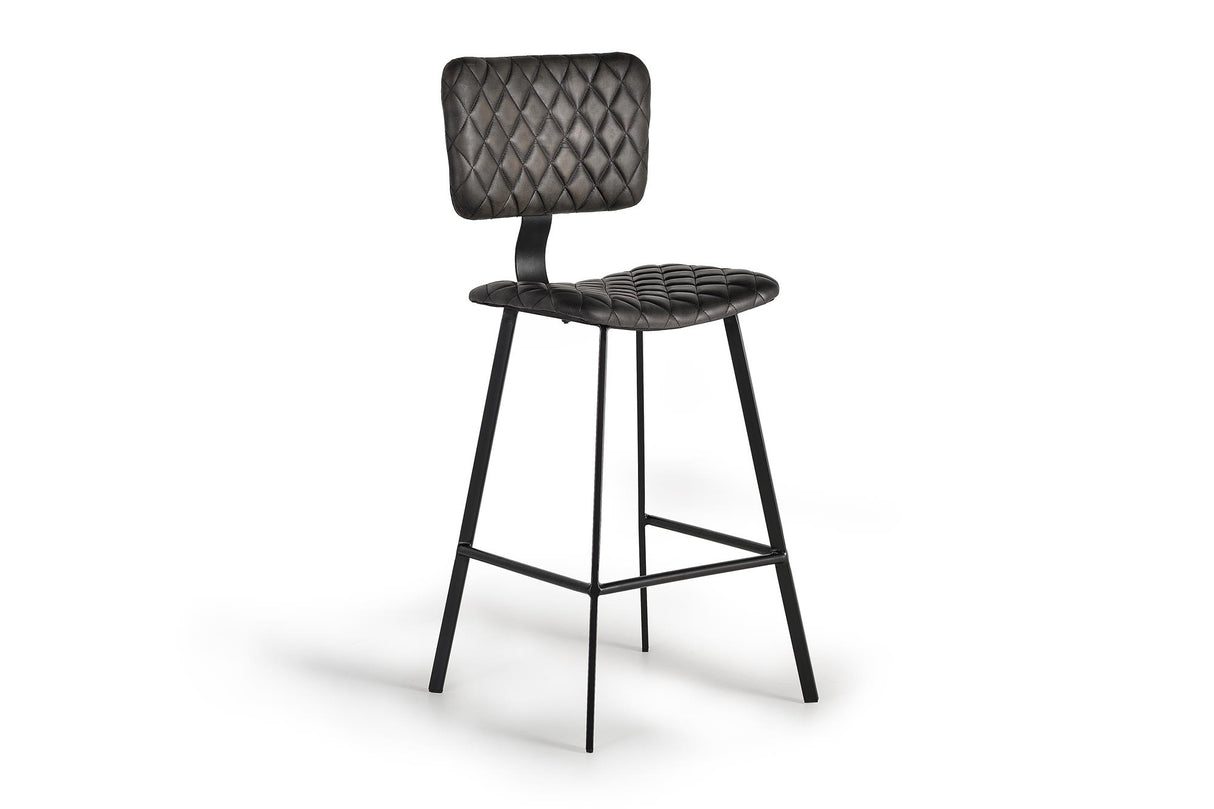 Giner and Colomer - Set Of 2 Leather & Metal Stools