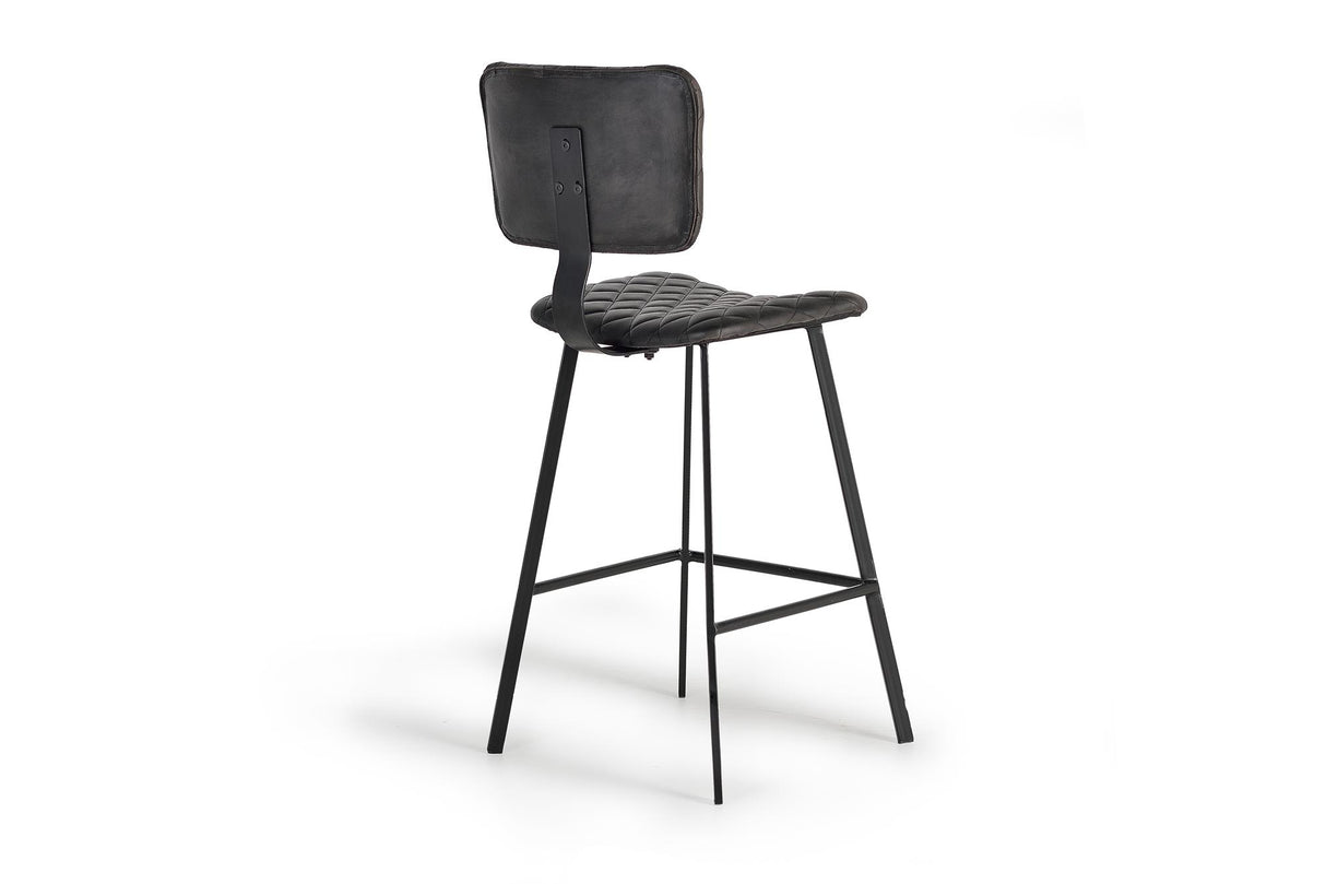 Giner and Colomer - Set Of 2 Leather & Metal Stools