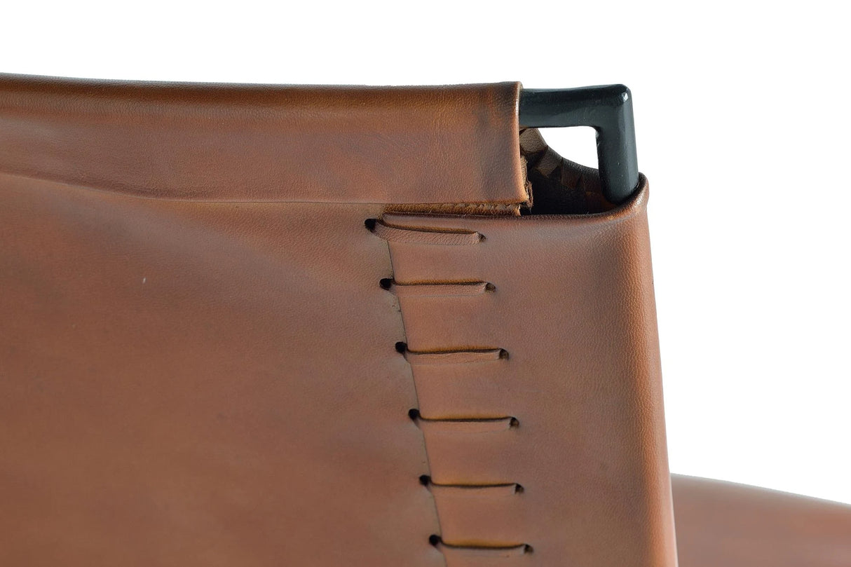 Giner and Colomer Set Of 2 Leather Upholstered Chairs With Metal (Iron) Legs