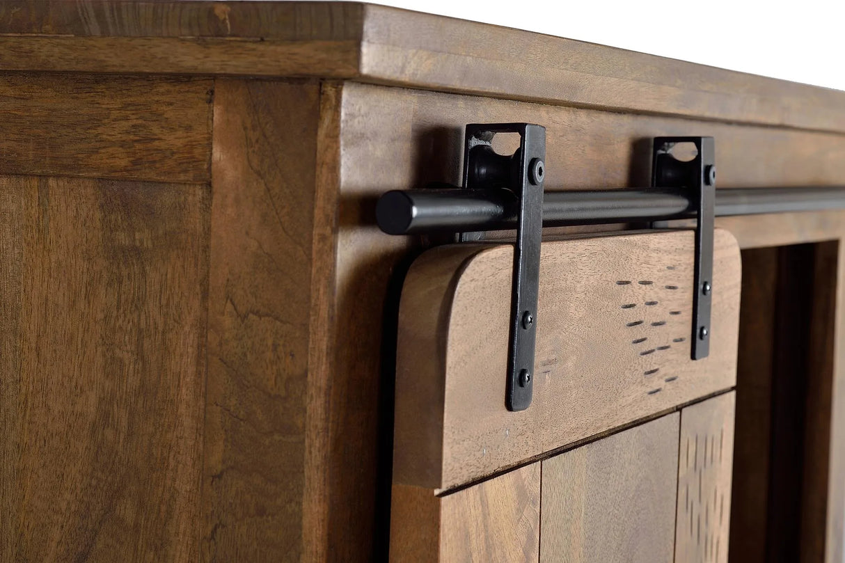 Giner and Colomer - Mango Wood Shelf Unit With 1 Sliding Door & 3 Drawers