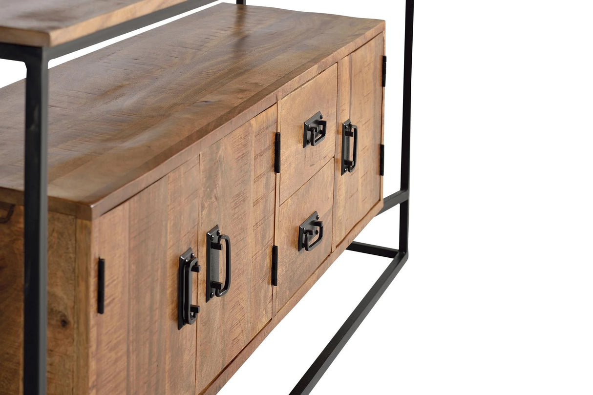 Giner and Colomer - Mango Wood & Metal Sideboard With 3 Doors & 2 Drawers