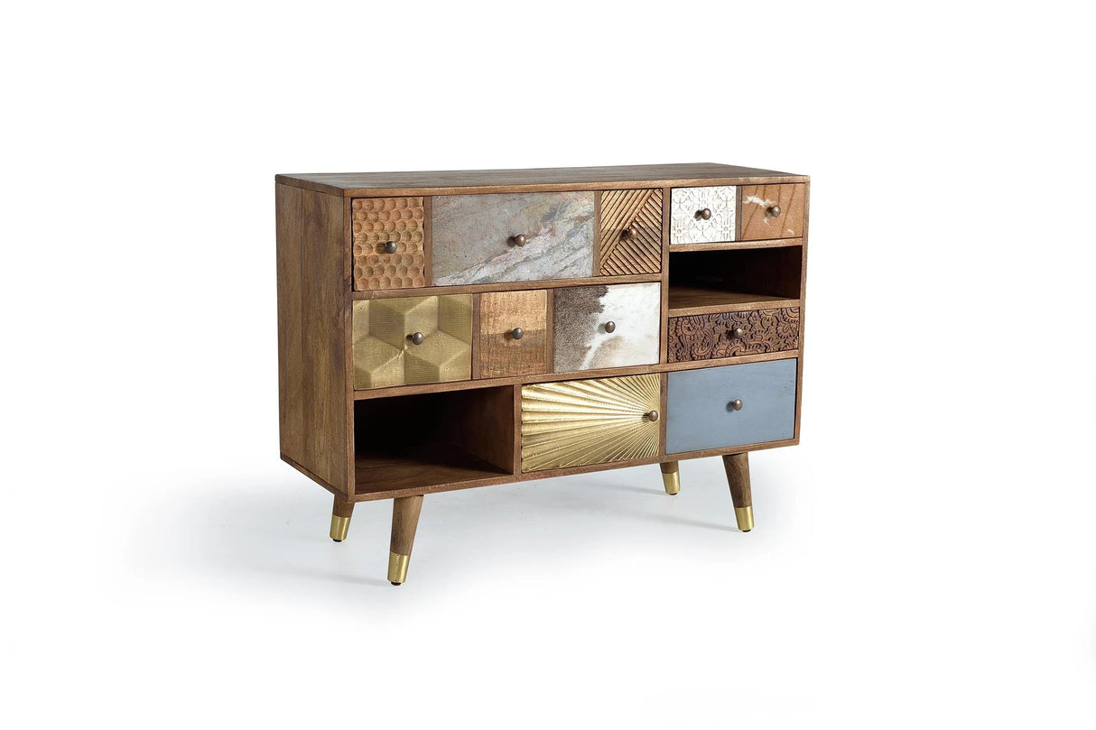Giner and Colomer - 5-Drawer Mango Wood Chest With 2 Slots
