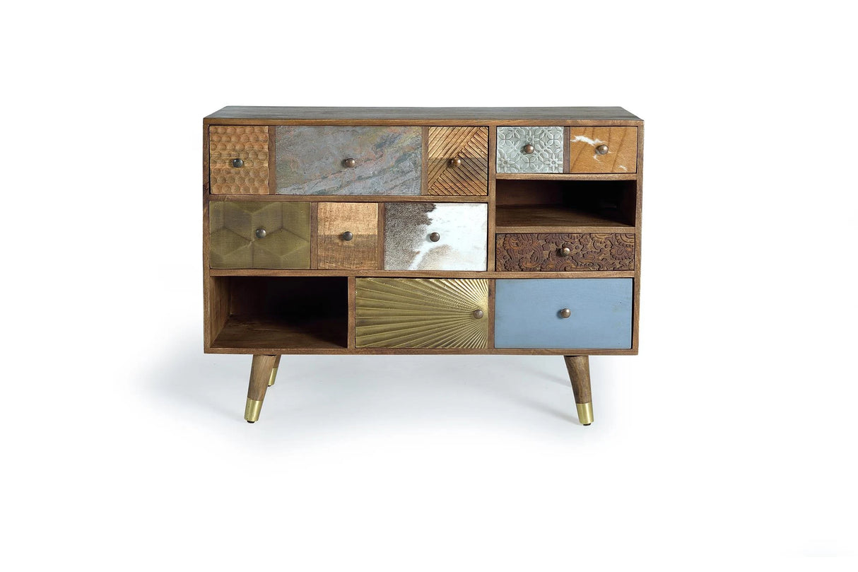 Giner and Colomer - 5-Drawer Mango Wood Chest With 2 Slots