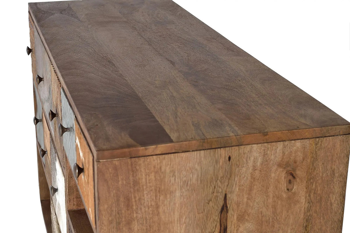 Giner and Colomer - 5-Drawer Mango Wood Chest With 2 Slots