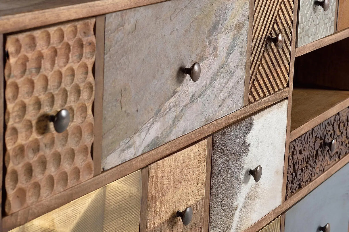 Giner and Colomer - 5-Drawer Mango Wood Chest With 2 Slots