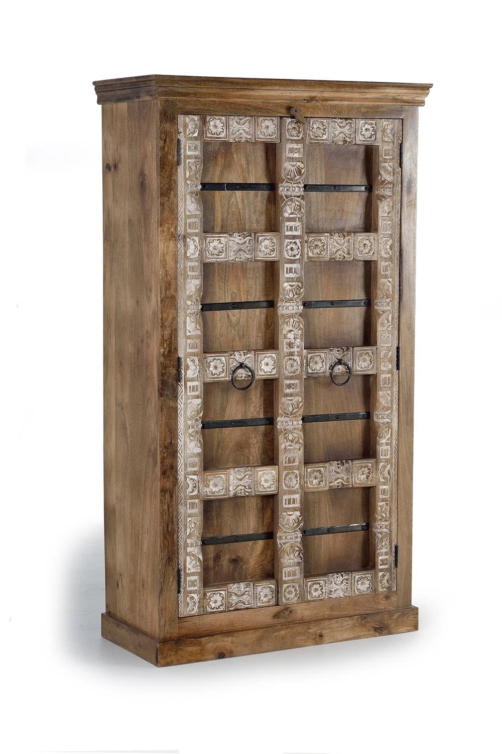 Giner and Colomer - Mango Wood 2-Door Cabinet With Interior Shelves